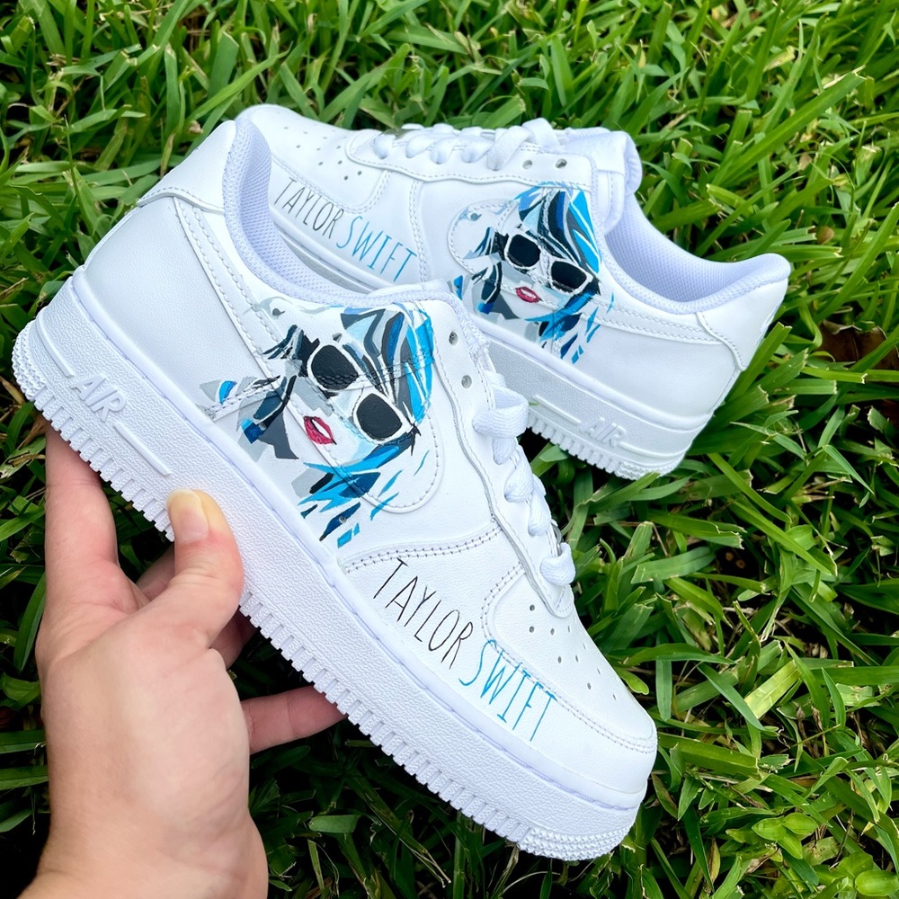 Taylor Swift Outfit Air Force 1 Nike Shoes Custom Hand Painted by Soles to Life